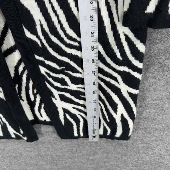 Sag Harbor Cardigan Women M Medium Black Animal Print One Button Long Sleeve - Picture 5 of 6